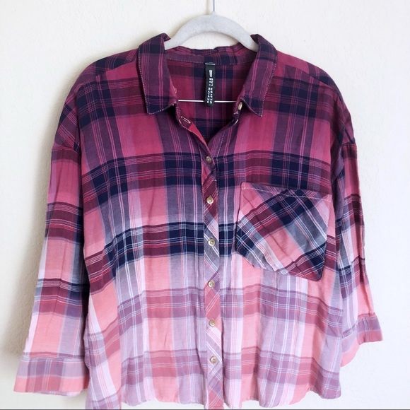 NWT Lord & Taylor Pink Plaid Button-down Shirt - Picture 3 of 6